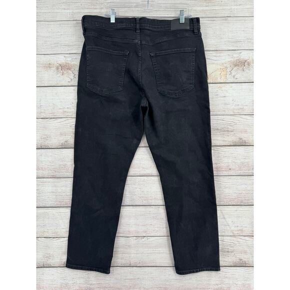 Lucky Brand 410 Athletic Straight Jeans Mens 36x30 Black Dark Wash Denim - Picture 2 of 11